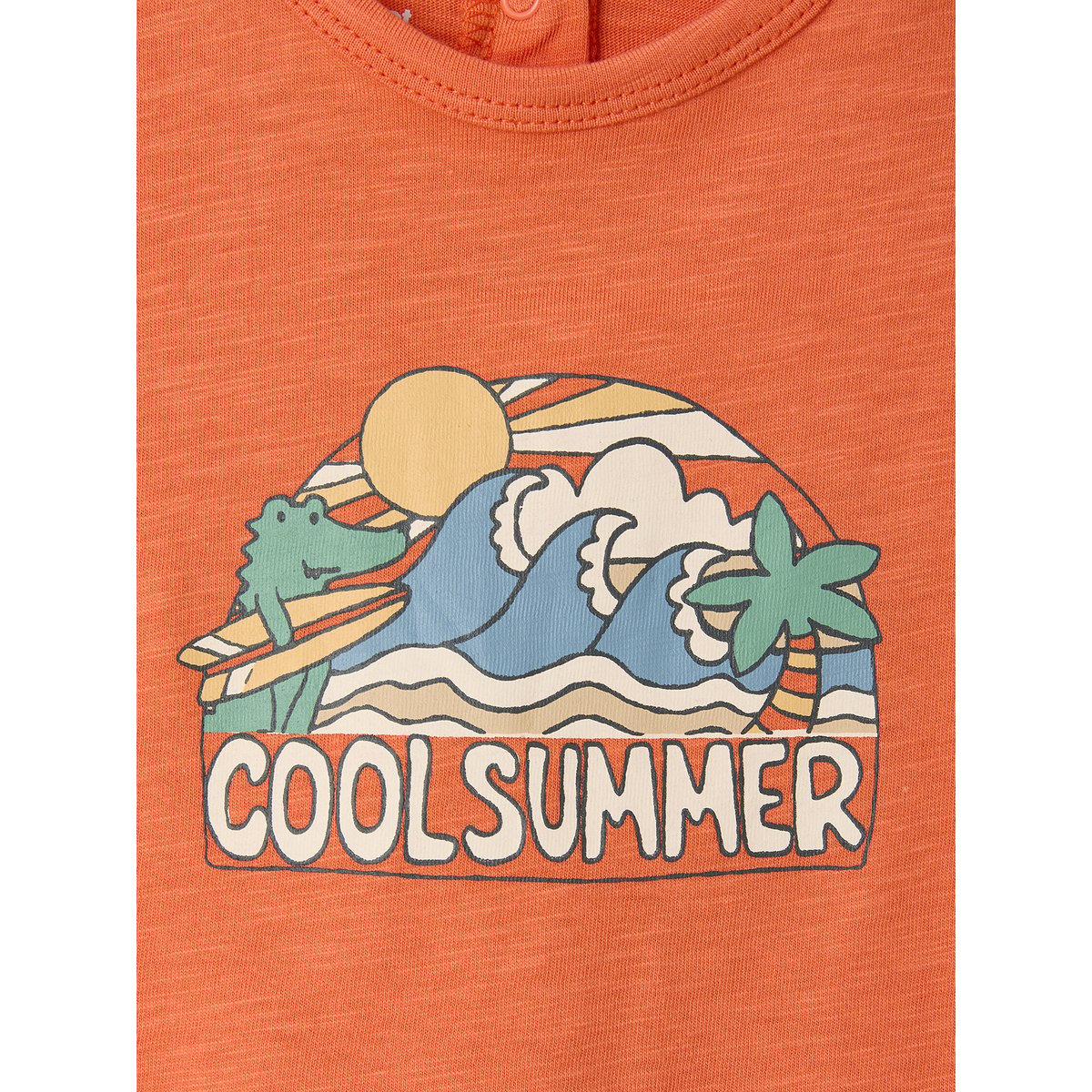 T-shirt bébé coton biologique orange, VERTBAUDET