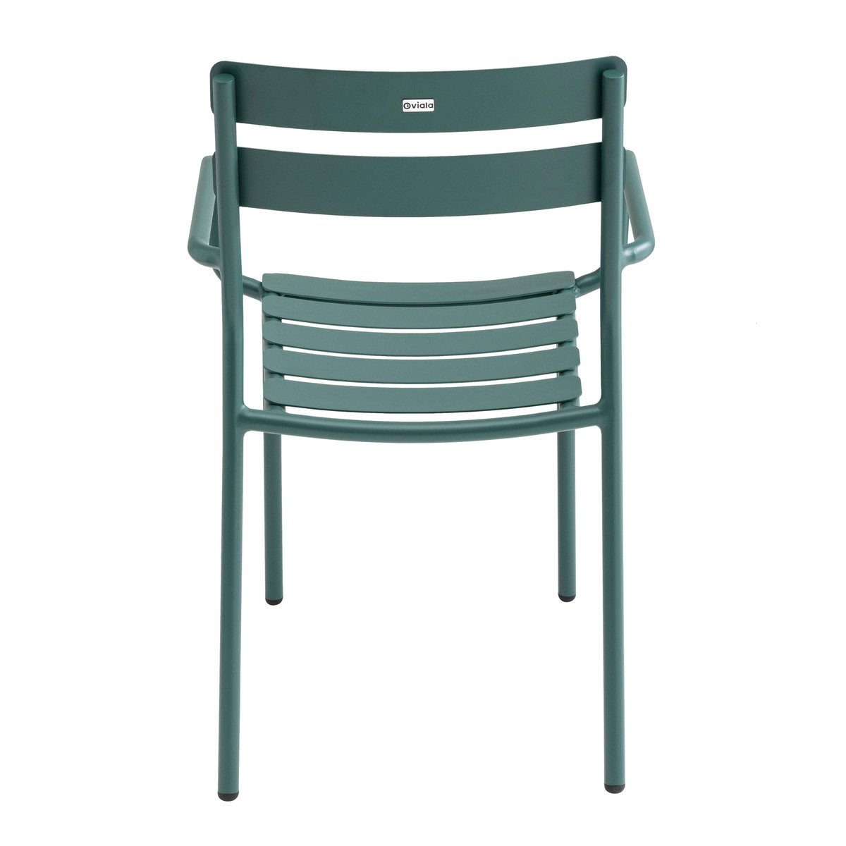 Chaise de terrasse avec accoudoirs en aluminium, ALMADA vert foncé, OVIALA