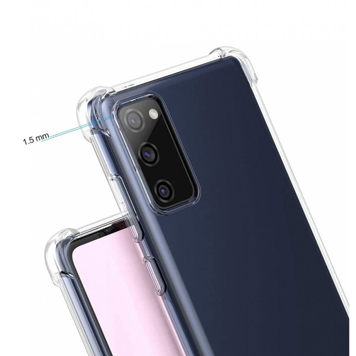 Coque Galaxy S20 Fe antichoc + 2 vitres transparent, EVETANE