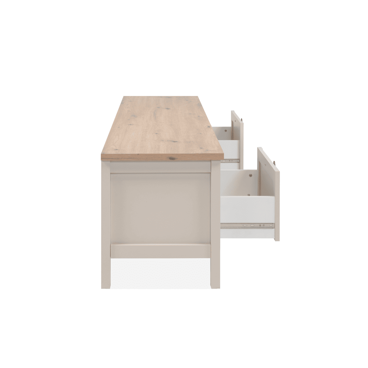 Meuble TV 2 tiroirs et 2 niches - LUND beige, CALICOSY