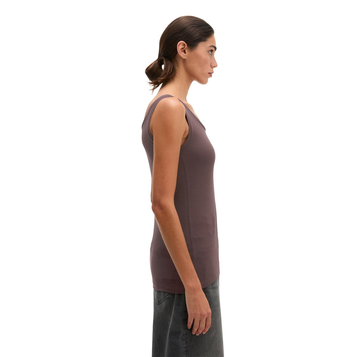 Débardeur slim en jersey simple stretch rouge, MARC O'POLO
