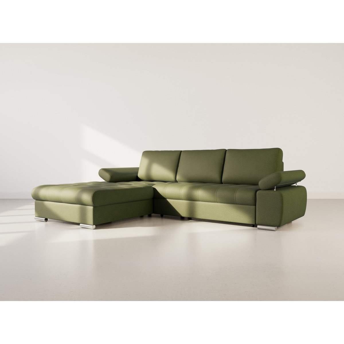 Canapé d'Angle Convertible 4 places - BIANCA vert, BEST MOBILIER