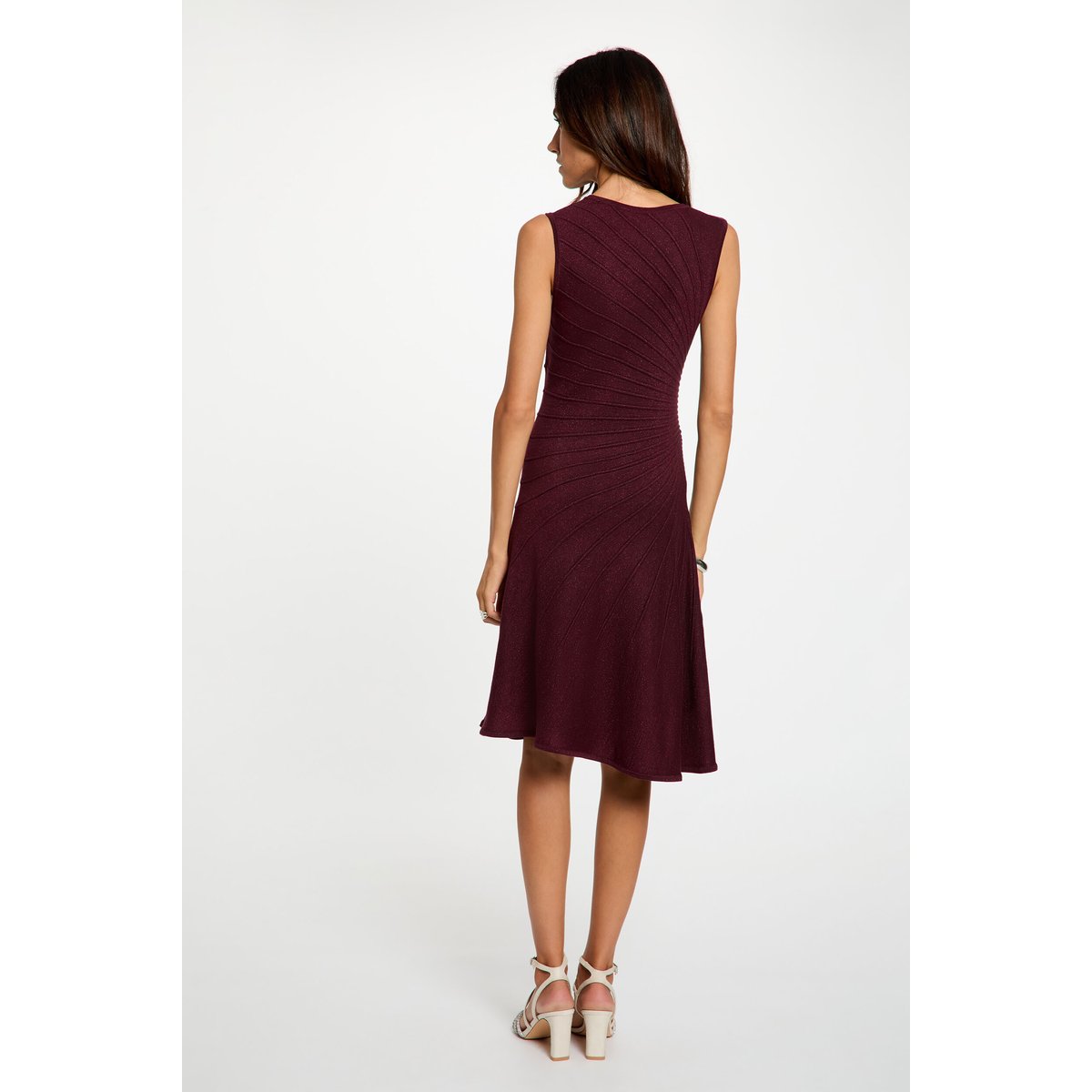 Robe tricot sans manches prune, MORGAN