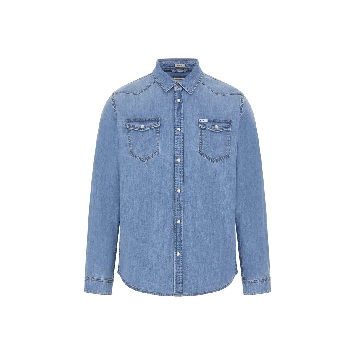 Chemise En Jean Coupe Slim bleu ciel, GUESS