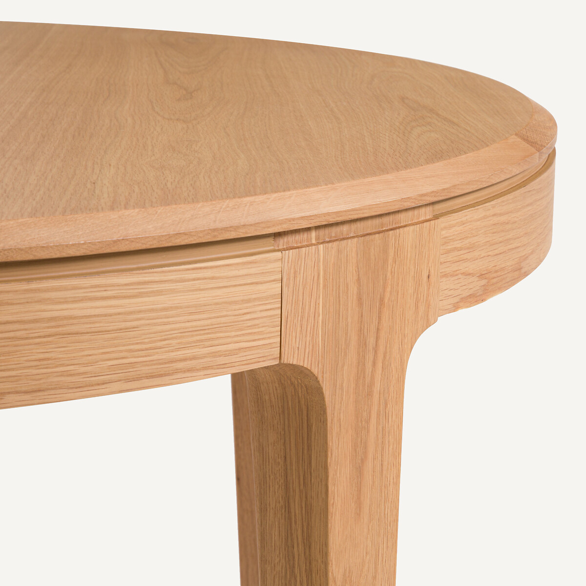 Table ronde extensible chêne massif et plaqué, 4/8 couverts, SANARA chêne naturel, AM.PM