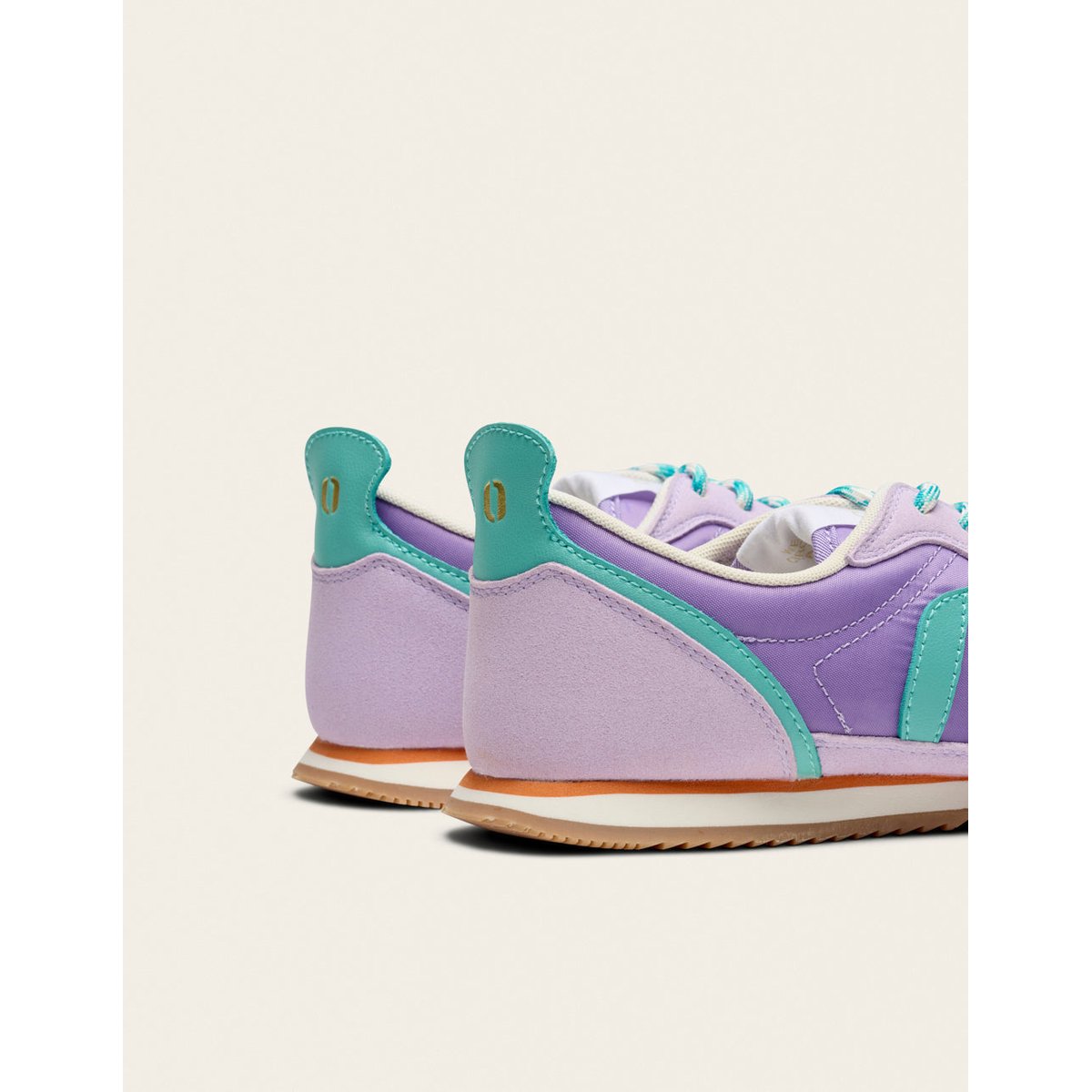 Baskets basses LAYRAS lilas turquoise orange, ODAJE