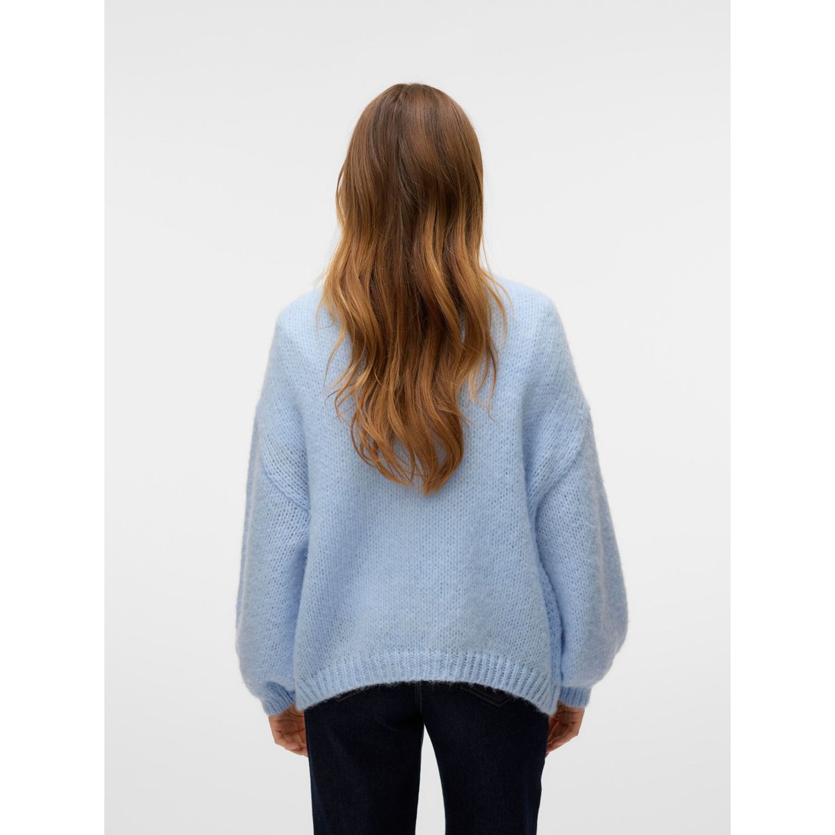 Gilet ouvert en grosse maille cashmere blue, VERO MODA
