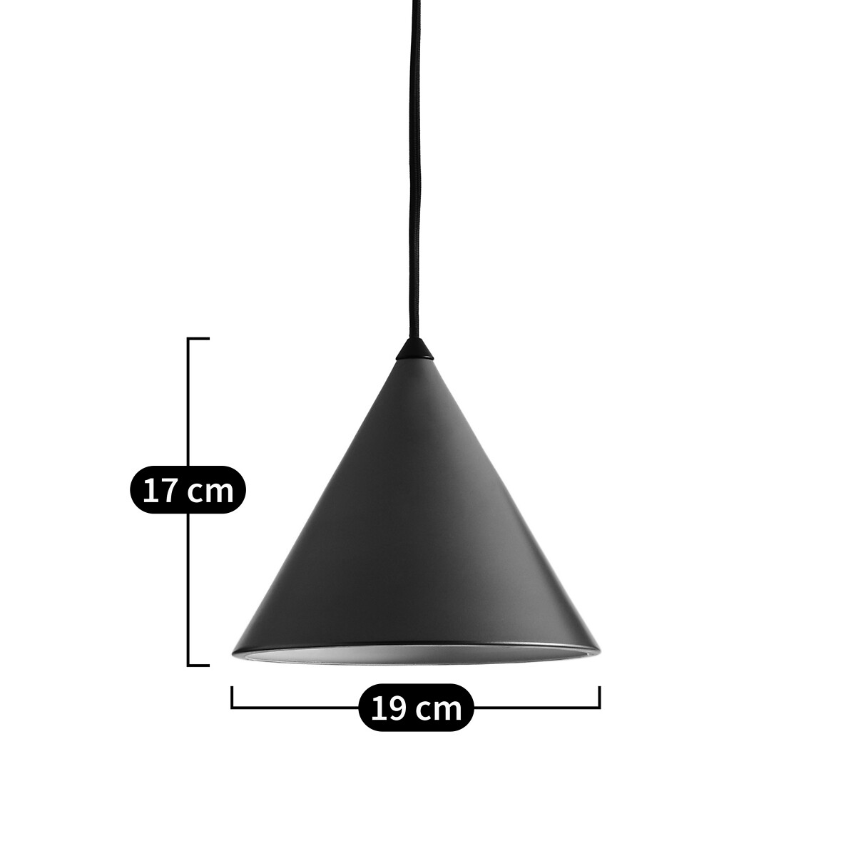 Pendente a cono diametro 19 cm, Moke nero , AM.PM