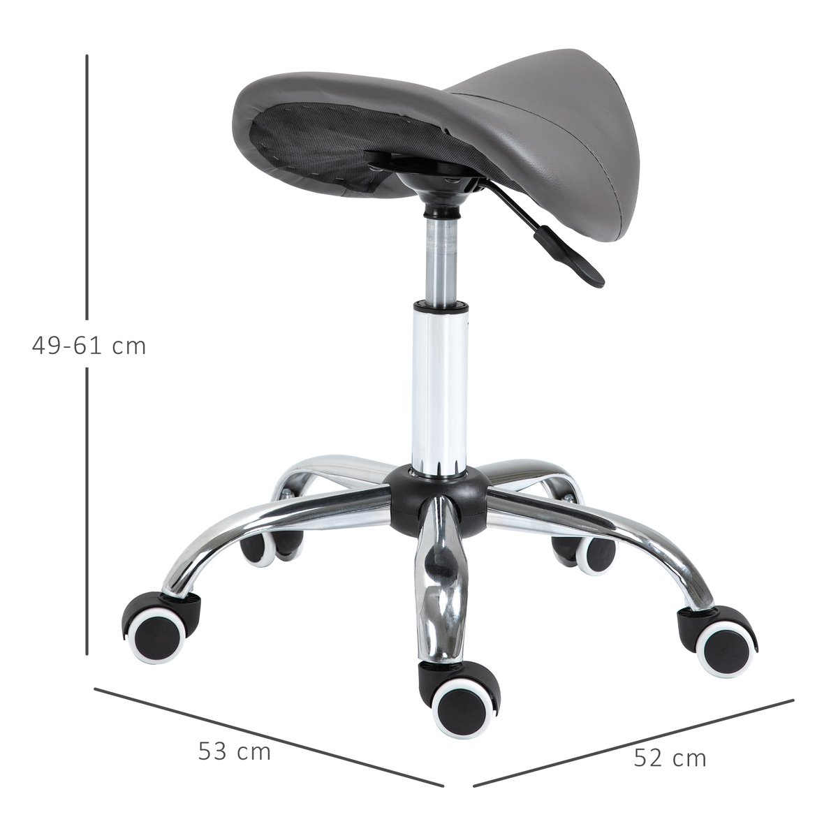 Tabouret de salon Métal Gris gris, HOMCOM