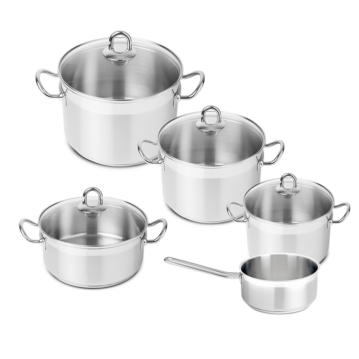 Trem de cozinha Nautilus Glass (5 peças), SILAMPOS inox, SILAMPOS