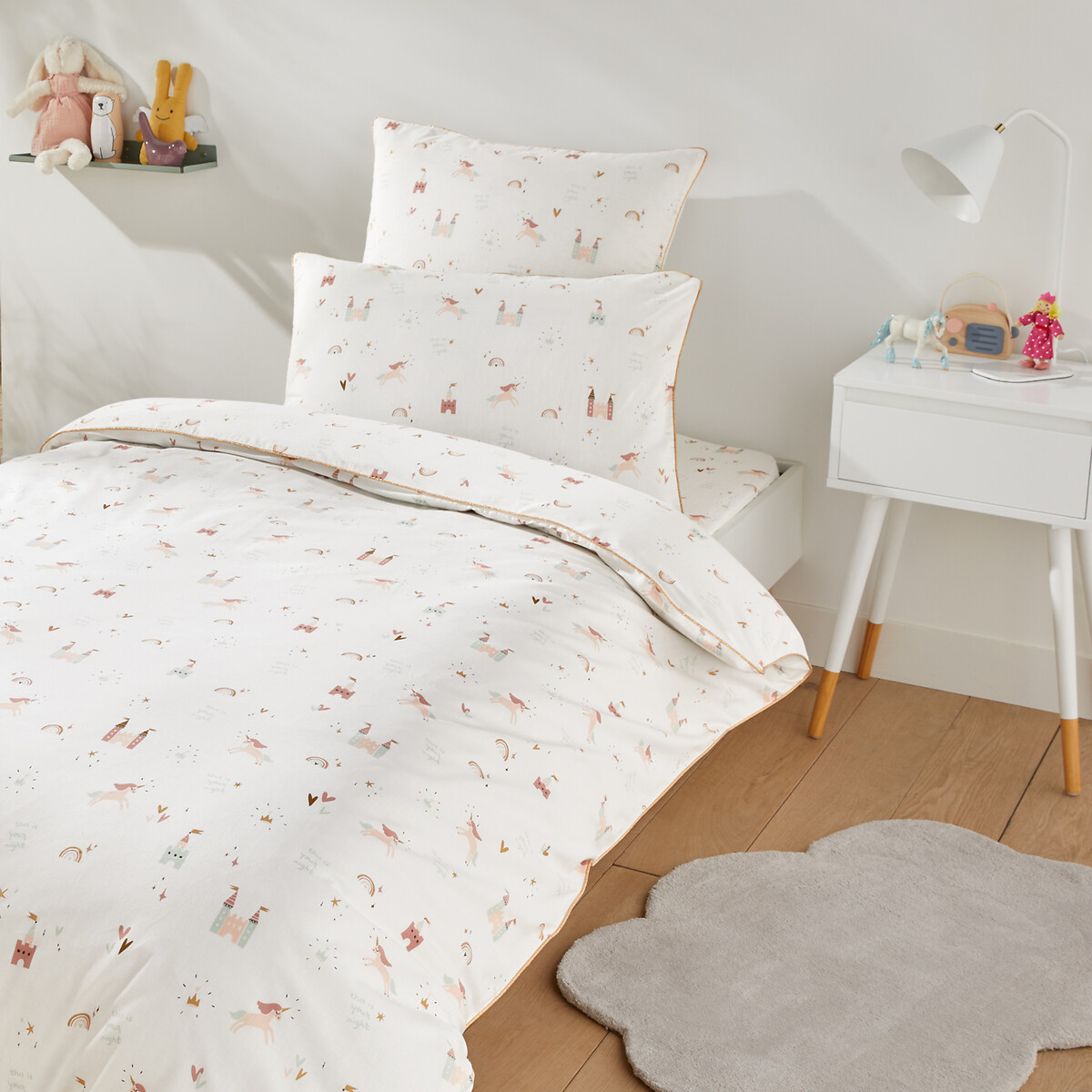 Drap-housse enfant en coton, Château Licorne imprimé, LA REDOUTE INTERIEURS