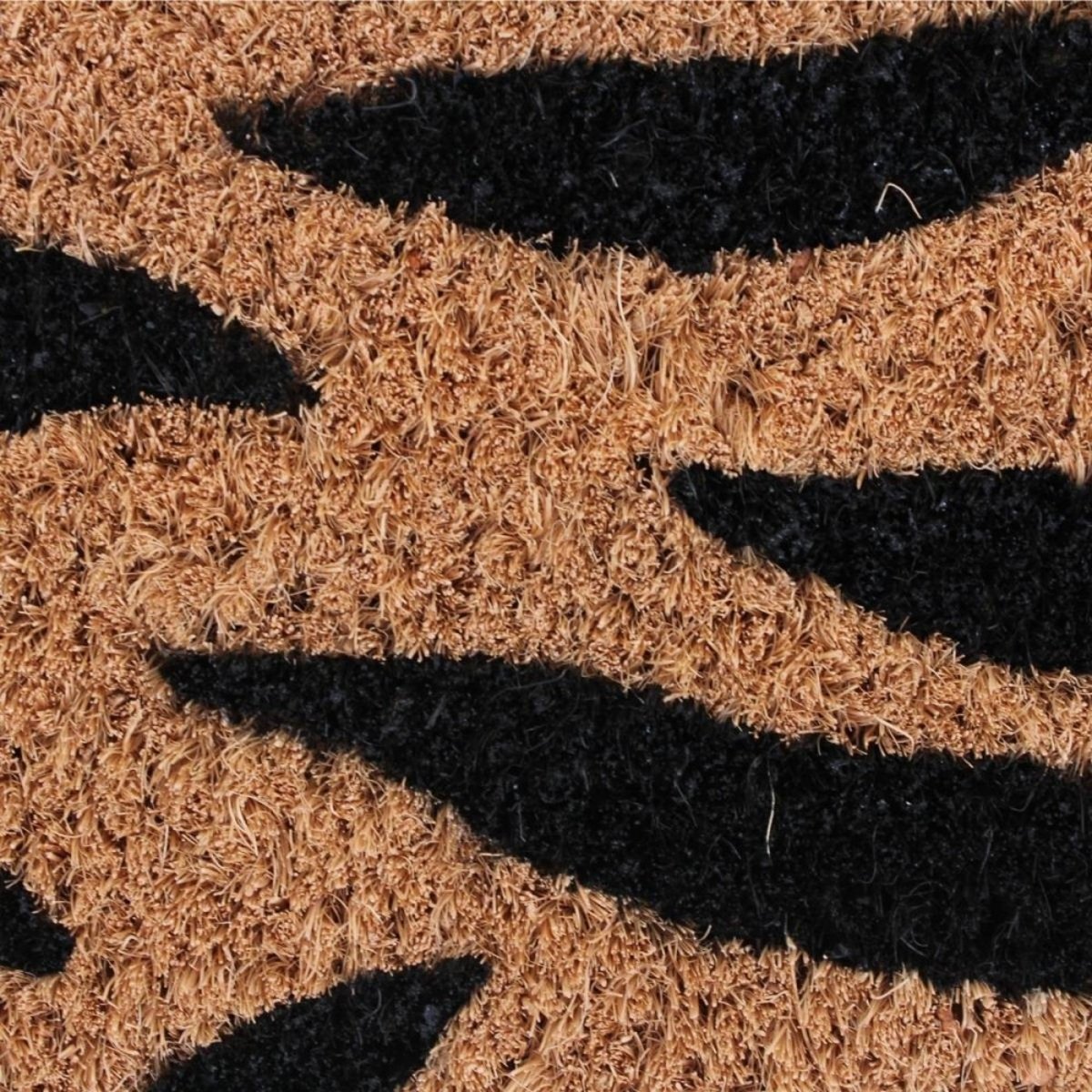 Paillasson de marche motifs feuillages en coco 25x75cm marron, ORNAMI