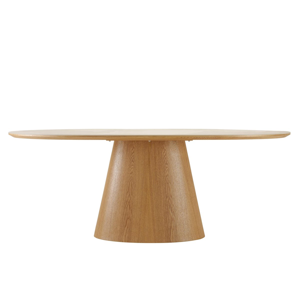 Table à manger 200x90cm plateau céramique pieds bois LINEA blanc, PIER IMPORT