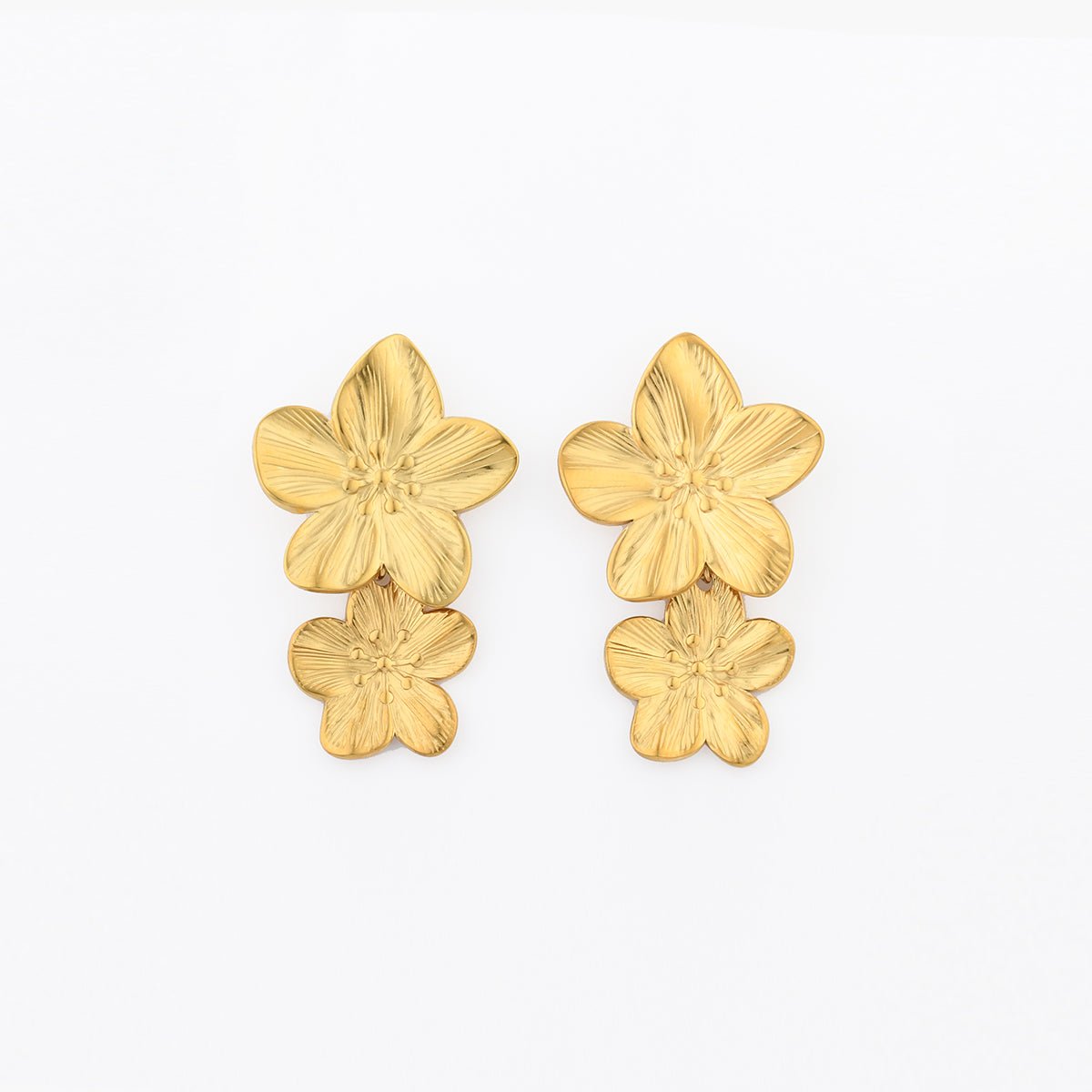 Boucles d'oreilles 2 fleurs Acier inoxydable aucun, BALABOOSTE