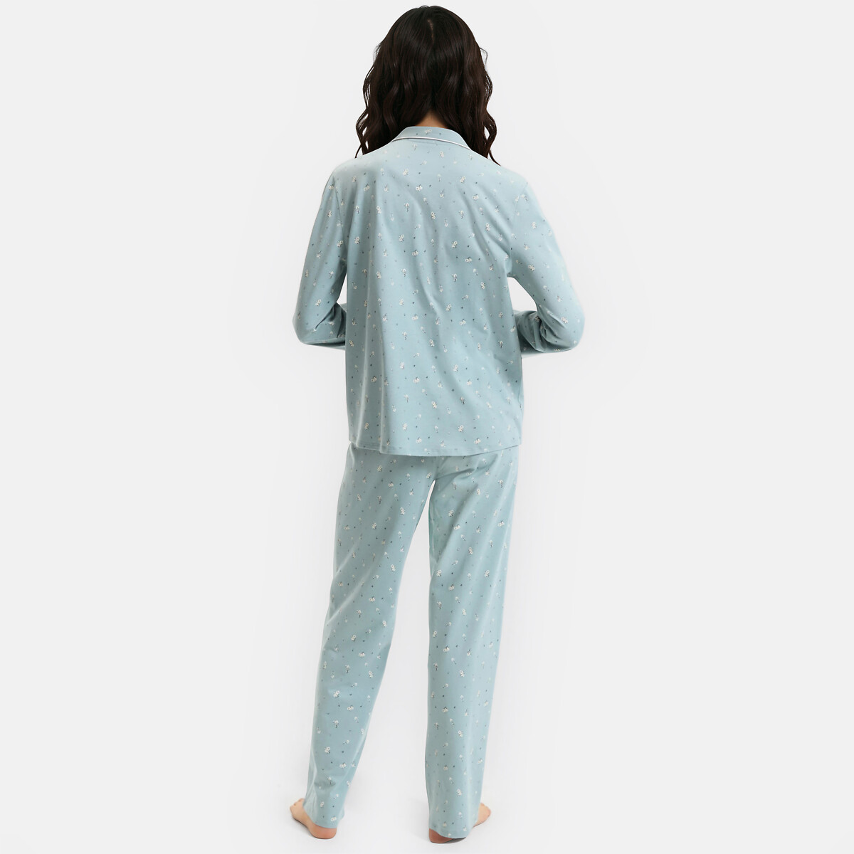 Pyjama imprimé fleuri en jersey de coton imprimé, ANNE WEYBURN