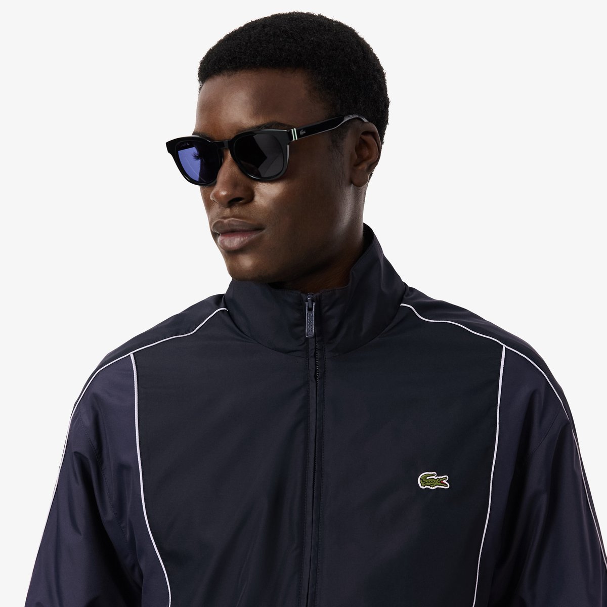 Veste de survêtement color-block déperlante noir-4ci, LACOSTE