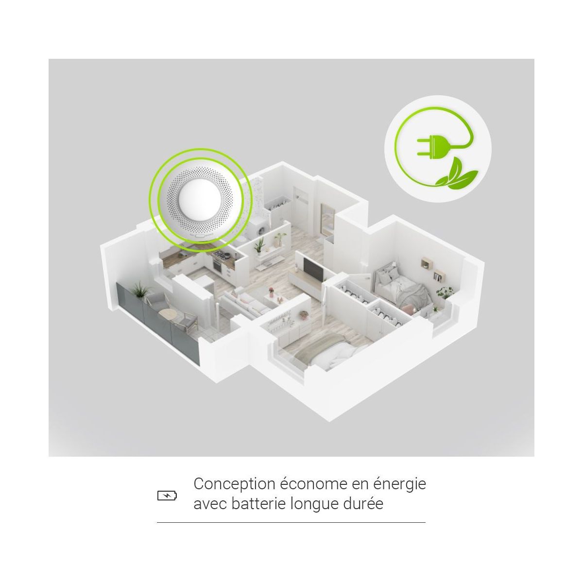 Détecteur de fumée connecté T4C blanc, EZVIZ