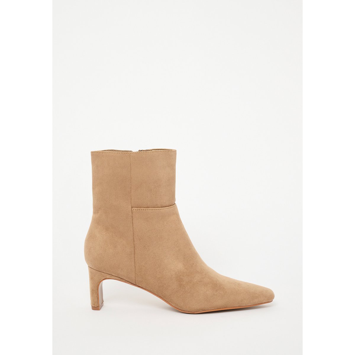 Bottines en suédine à talon taupe, LOLALIZA