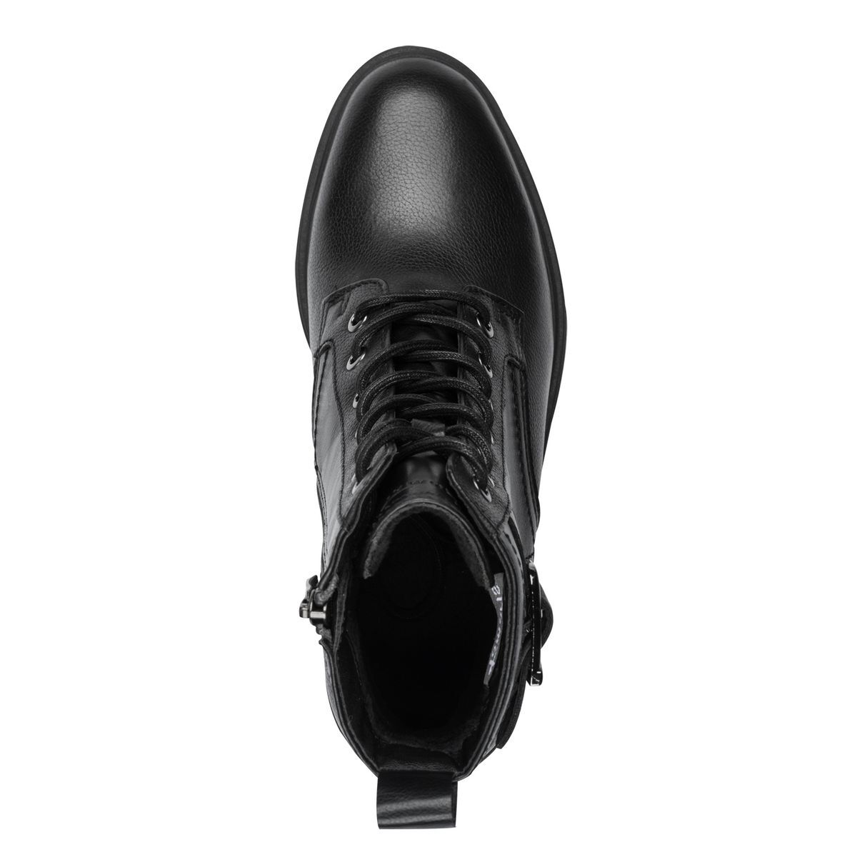 Bottines lacées à talons noir, TAMARIS