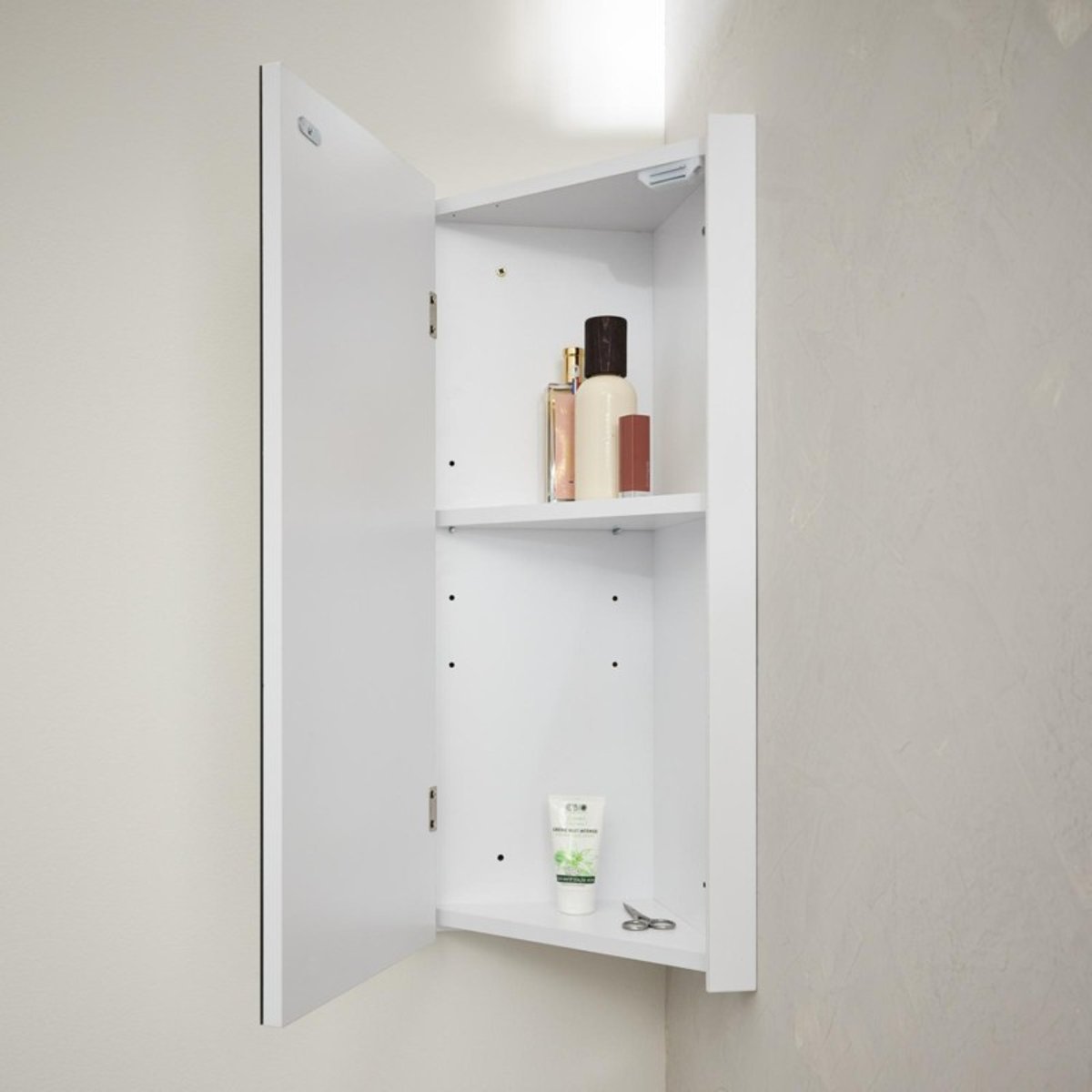 Armoire de toilette d'angle Cléo blanc, MOB IN