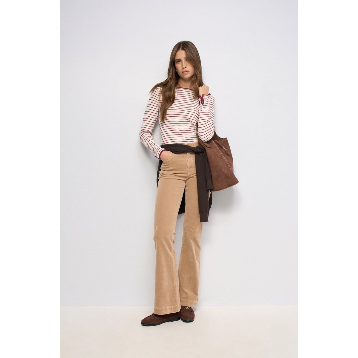 JEAN FAITH PUSH IN FLARE EN VELOURS CÔTELÉ beige, SALSA JEANS