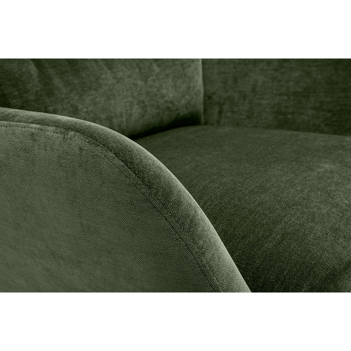 Fauteuil en tissu effet velours vert kaki et métal noir BENI kaki, MILIBOO
