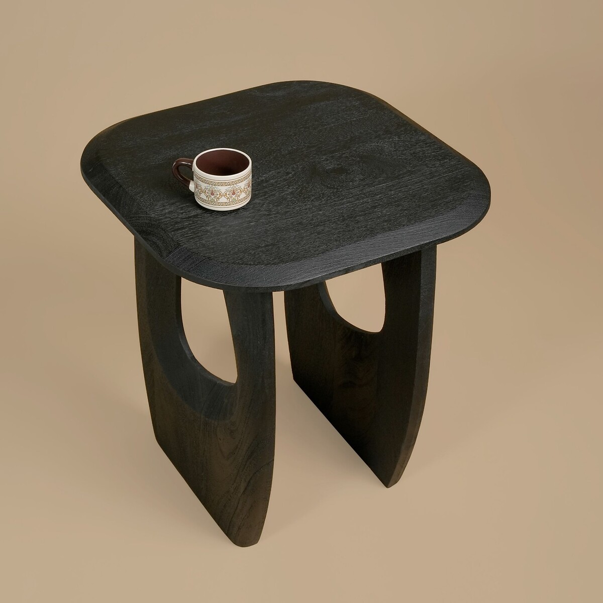 Shou Oval Mango Wood Side Table black, ÉDITÉ