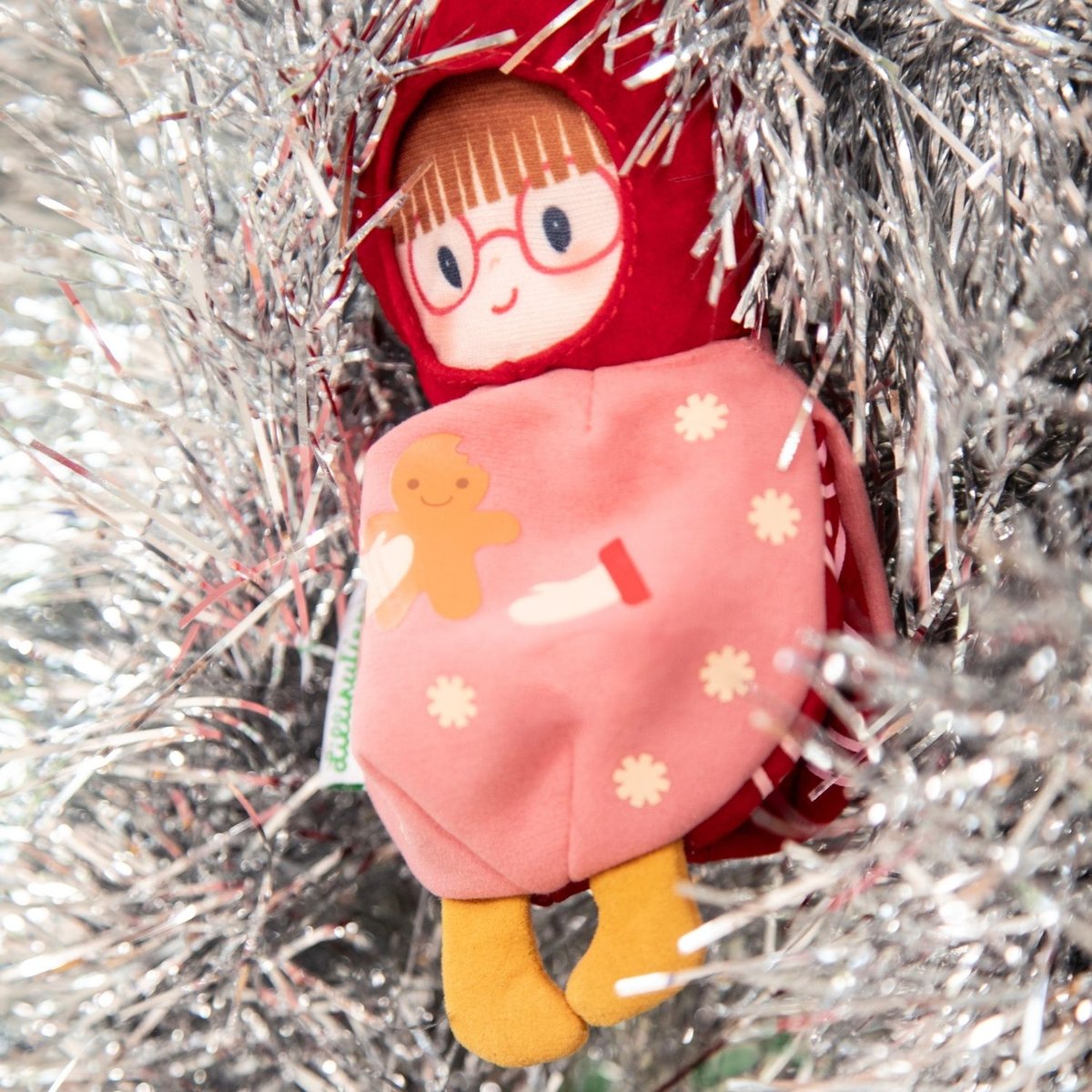 Lutin de Noël à suspendre rouge, jaune, blanc, LILLIPUTIENS