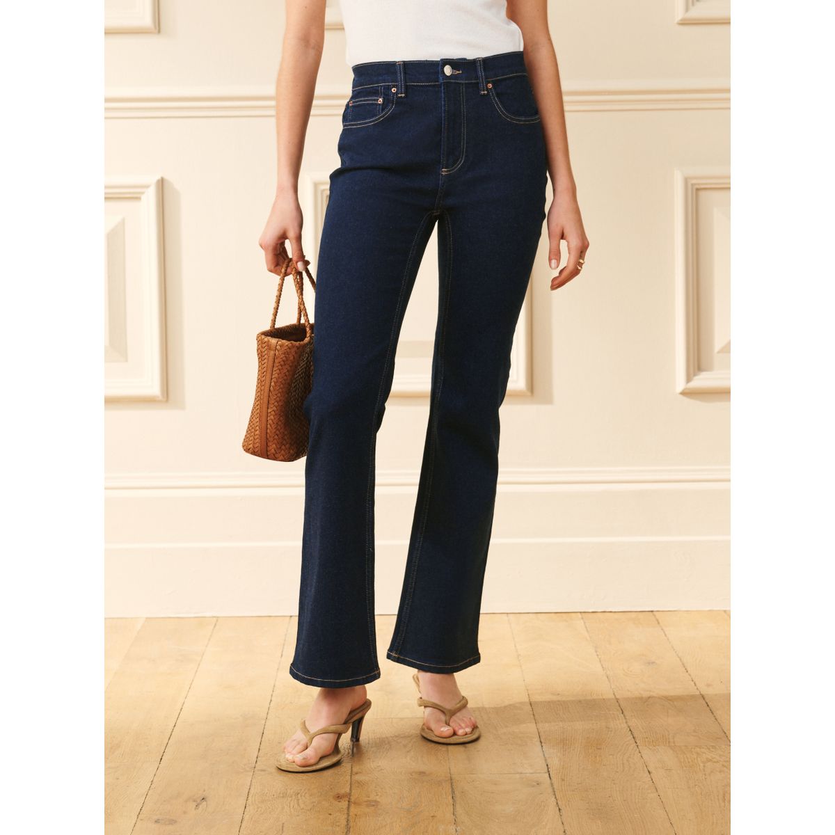 Jean bootcut à taille mi-haute, lot de 2 noir/indigo, NEXT
