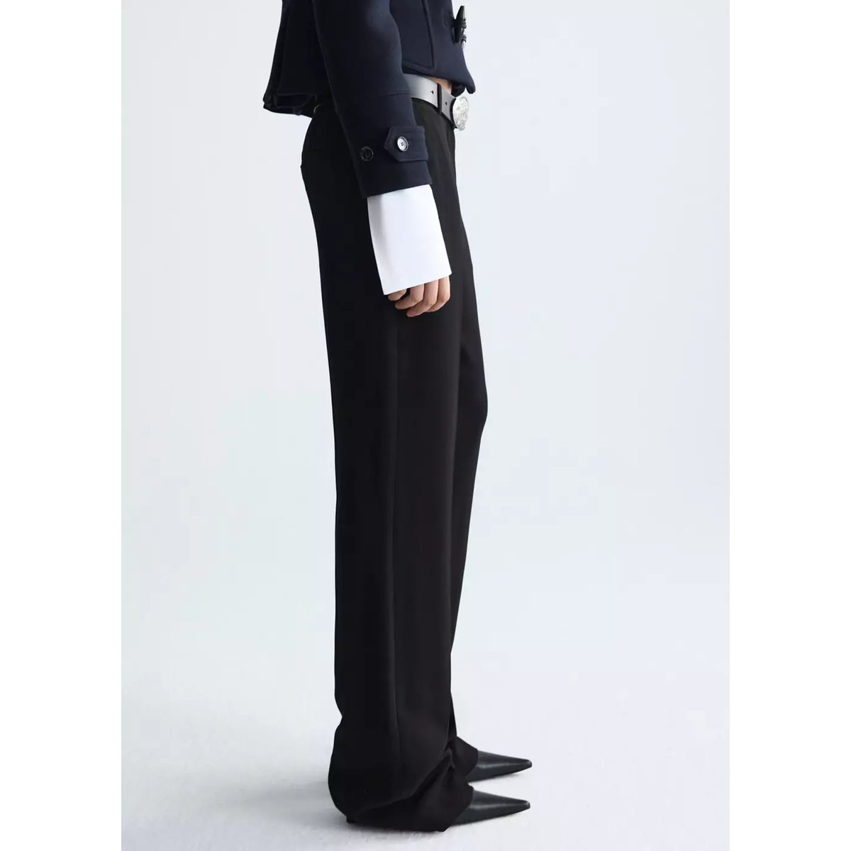 Pantalon costume 100 % laine noir, MANGO
