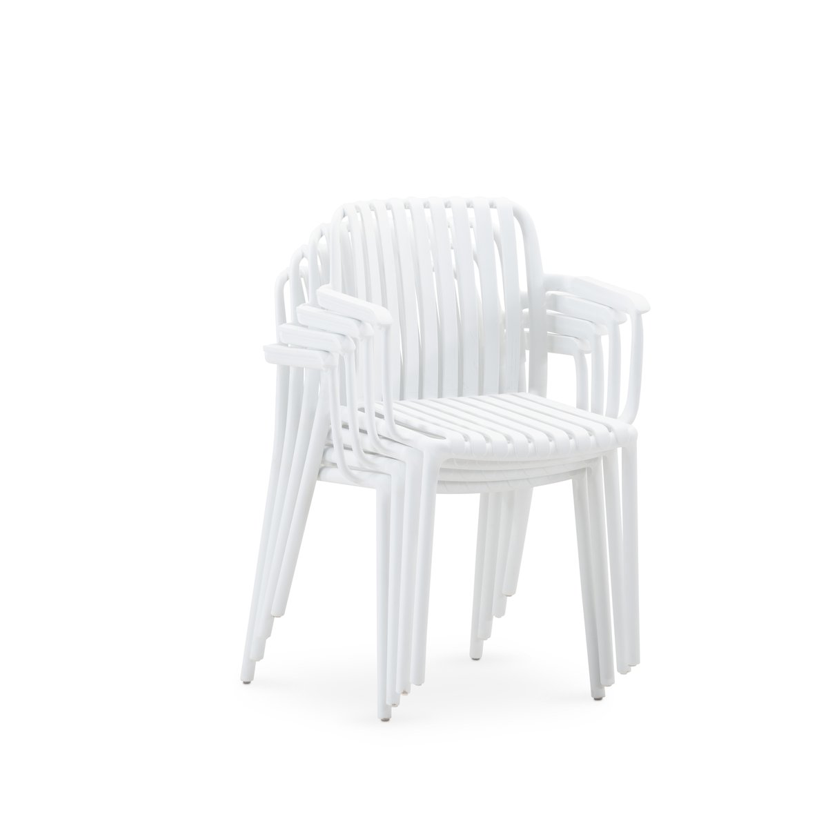 Set de jardin, 4 chaises, PETRA & CORA blanc, plateau beige, DEFORA HOME