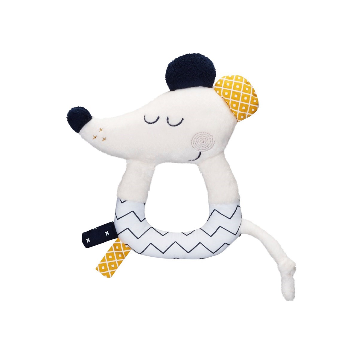 Hochet en velours blanc, SAUTHON
