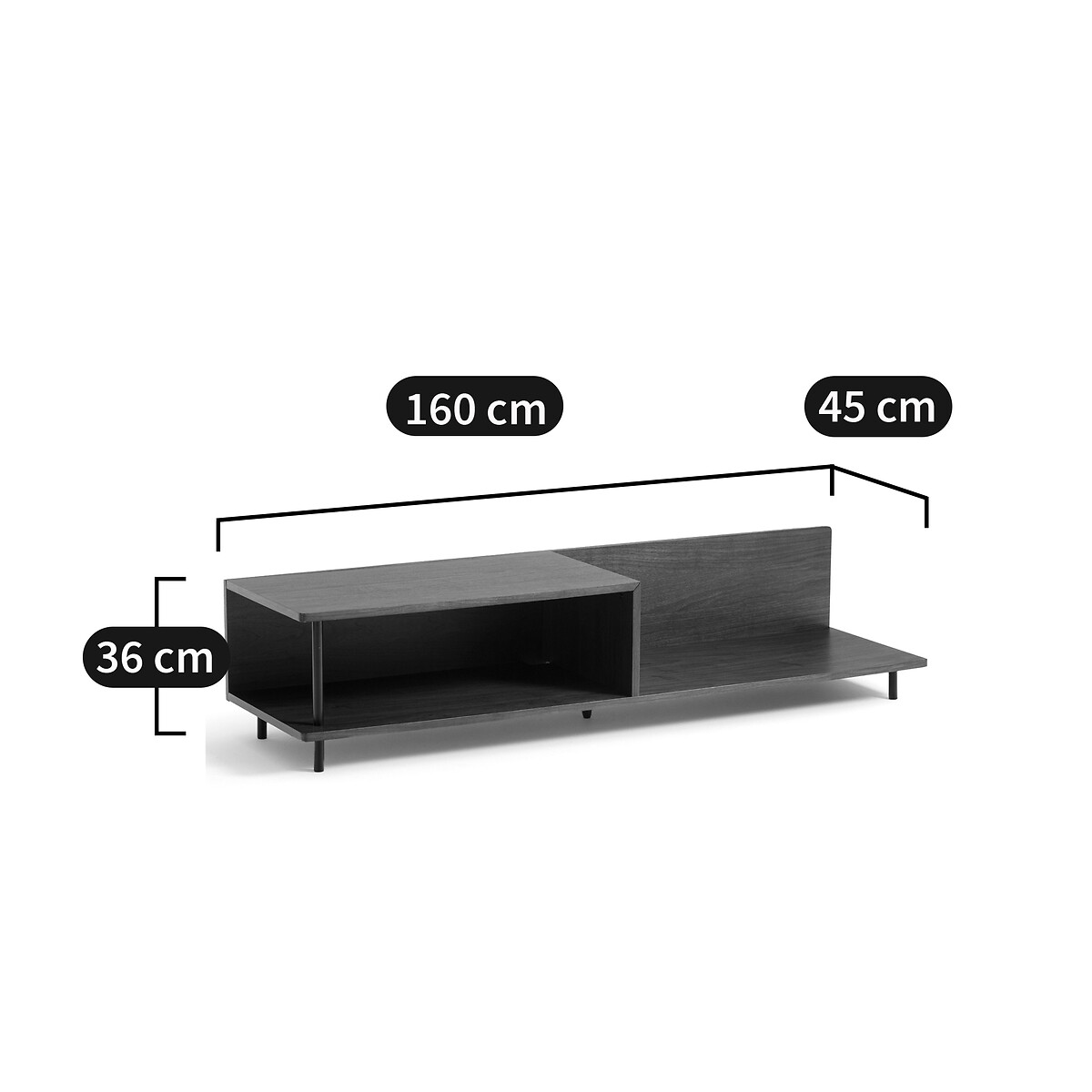 Mueble para TV chapado en nogal Zentar color nogal, LA REDOUTE INTERIEURS