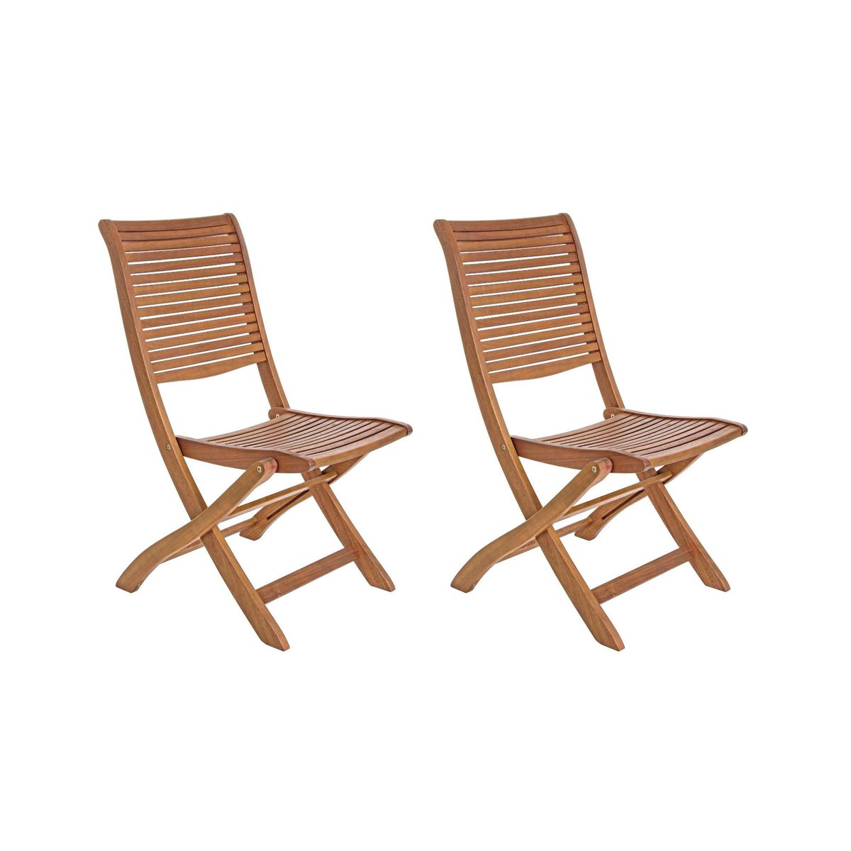 Chaises de jardin pliantes en acacia (lot de 2) - CANCALE bois clair, HELLIN, DEPUIS 1862