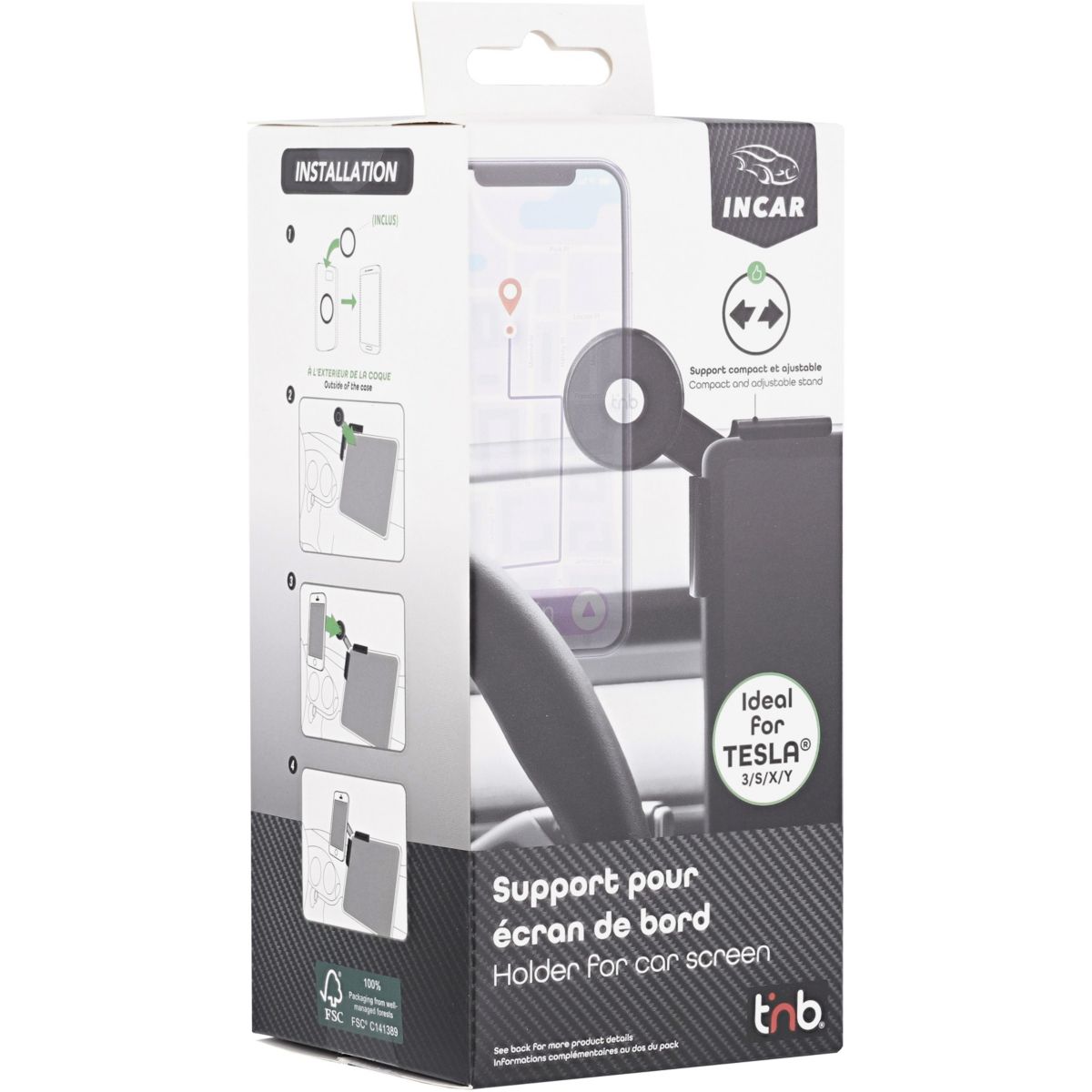 Support smartphone pour TESLA noir couleur unique, TNB
