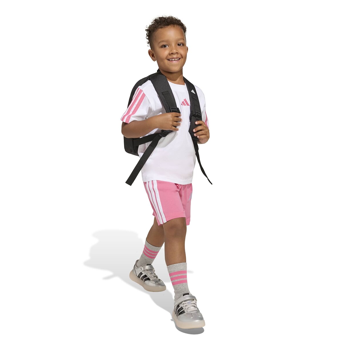 T-Shirt/Shorts Outfit white/pink, ADIDAS SPORTSWEAR