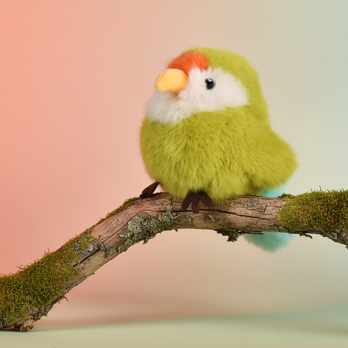 Peluche oiseau LES CUI-CUI PARADIS 15 cm kiwi orange, HISTOIRE D'OURS