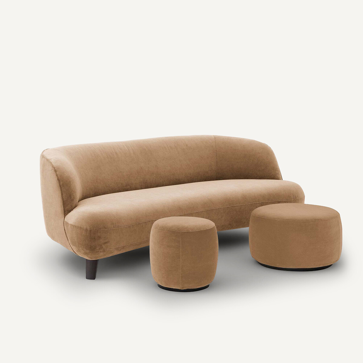 Canapé 3 places, en velours stonewashed, ROSEBURY ficelle, AM.PM X EMMANUEL GALLINA