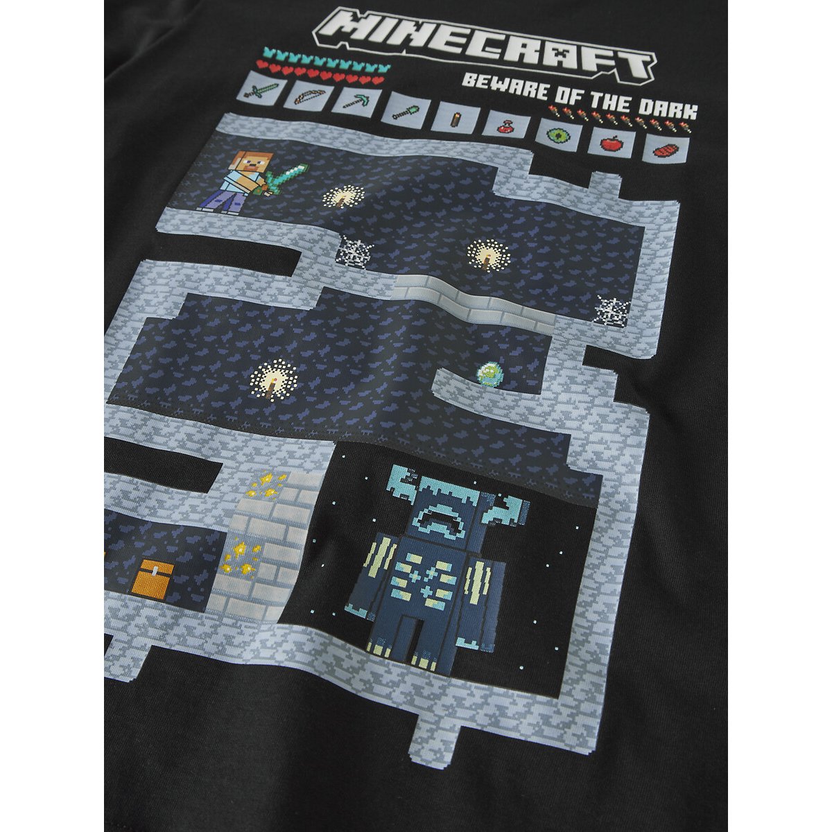 Maglietta a maniche lunghe, Minecraft nero , NAME IT