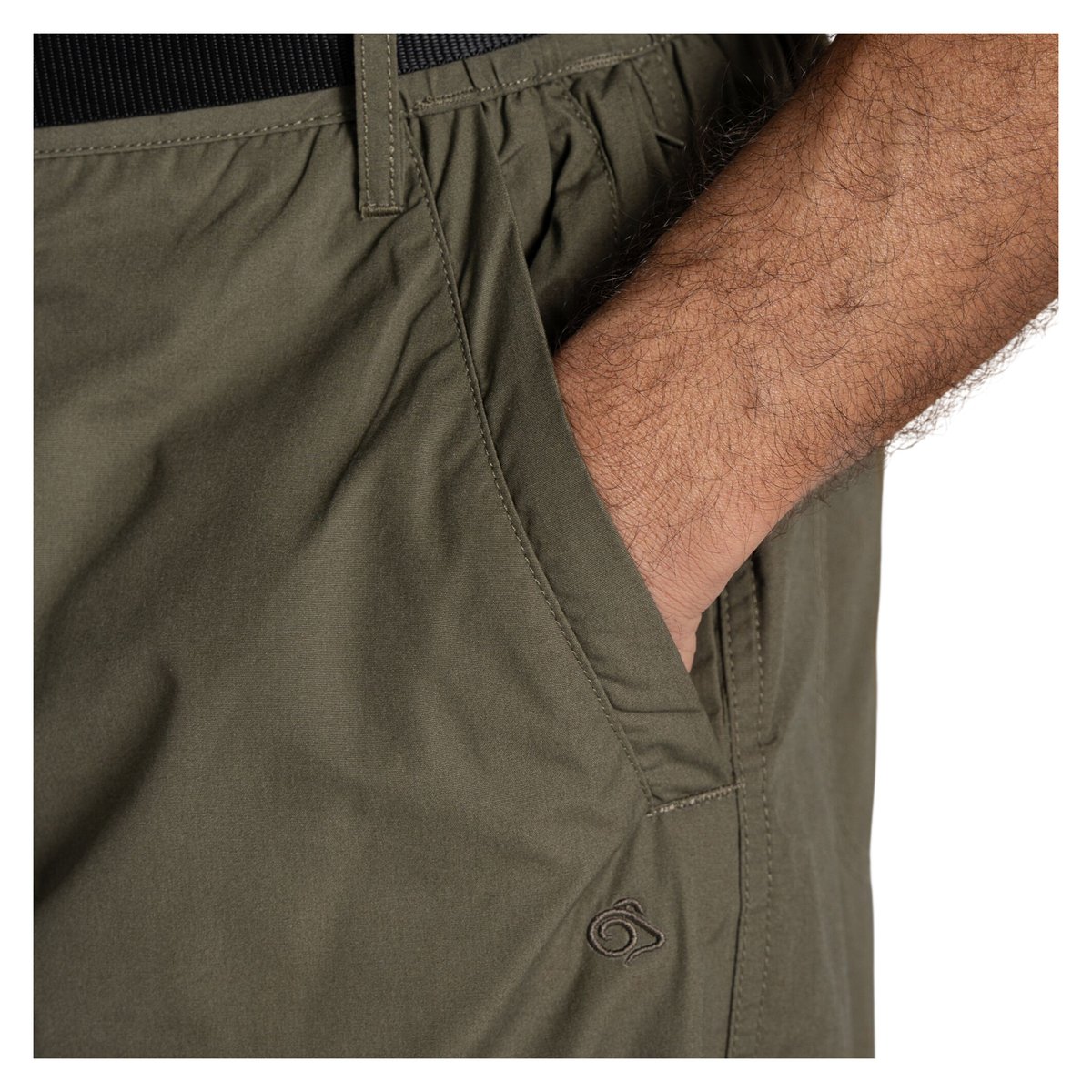 Pantalon décontracté à taille haute semi-élastiquée KIWI CLASSIC kaki, CRAGHOPPERS