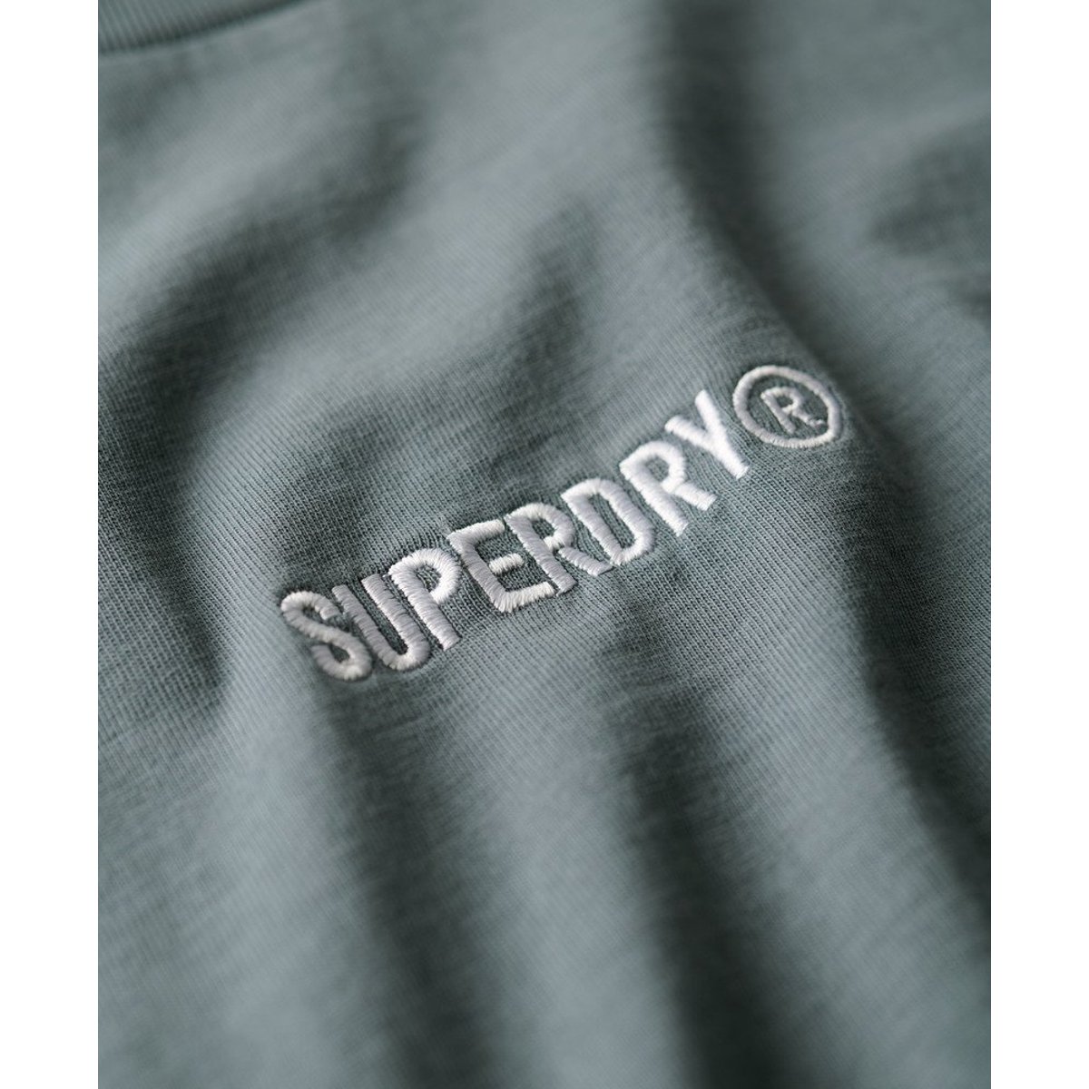 T-shirt ample Micro Logo Graphic bleu temps orageux, SUPERDRY