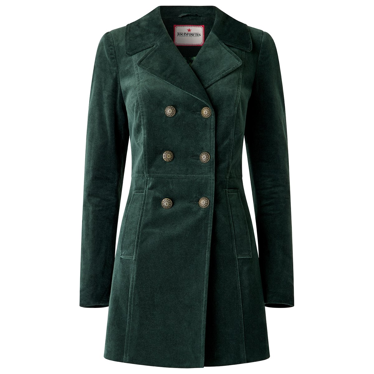 Manteau Croisé en Moleskine Esme vert, JOE BROWNS