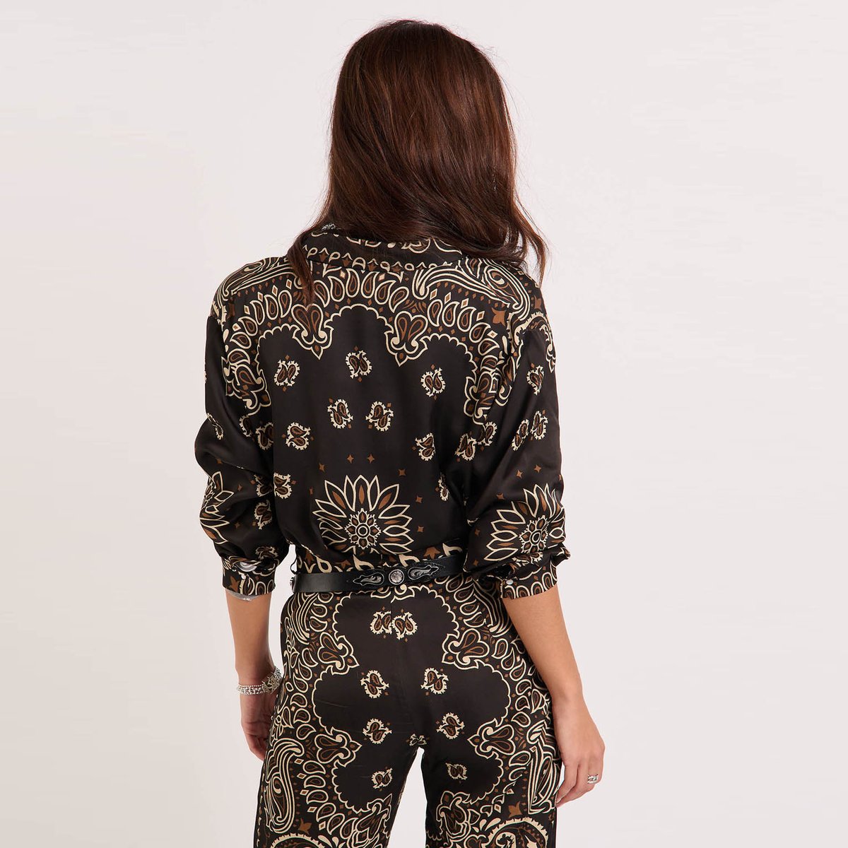 Chemise à motif bandana FAYRUZ noir, WILD
