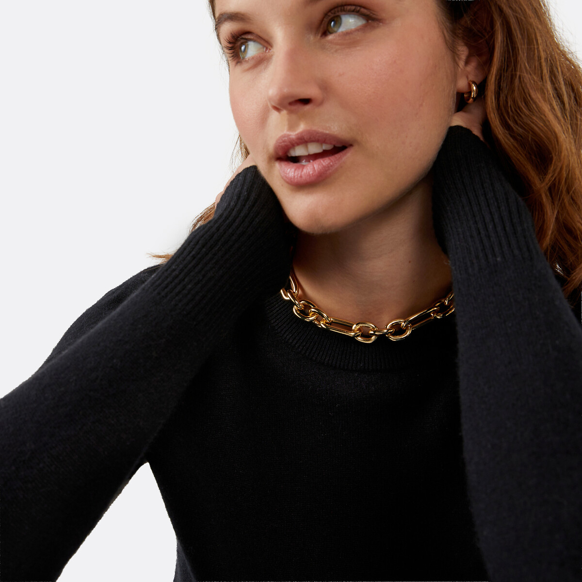 Cashmere Crew Neck Jumper black, LA REDOUTE COLLECTIONS
