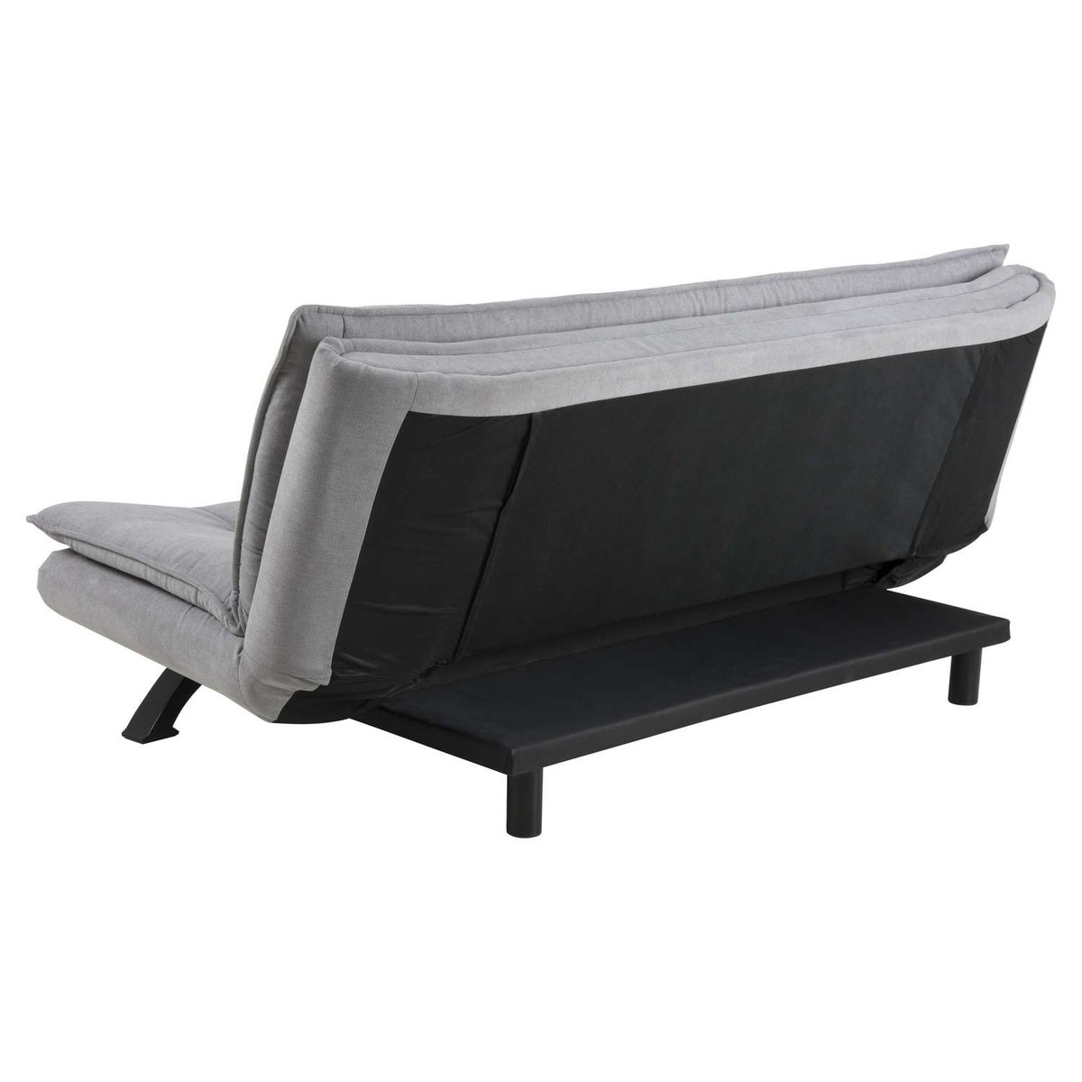 Canapé convertible 3 places en tissu et acier avec système clic-clac FAITH gris clair, TOILINUX