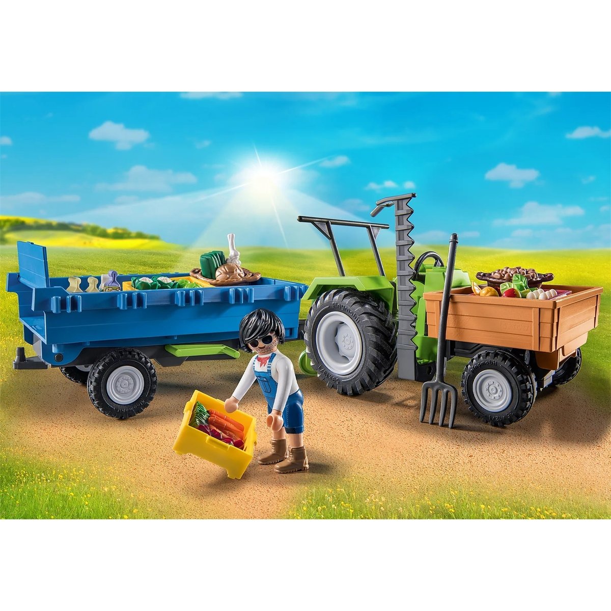 Tracteur avec remorque multicolore, PLAYMOBIL
