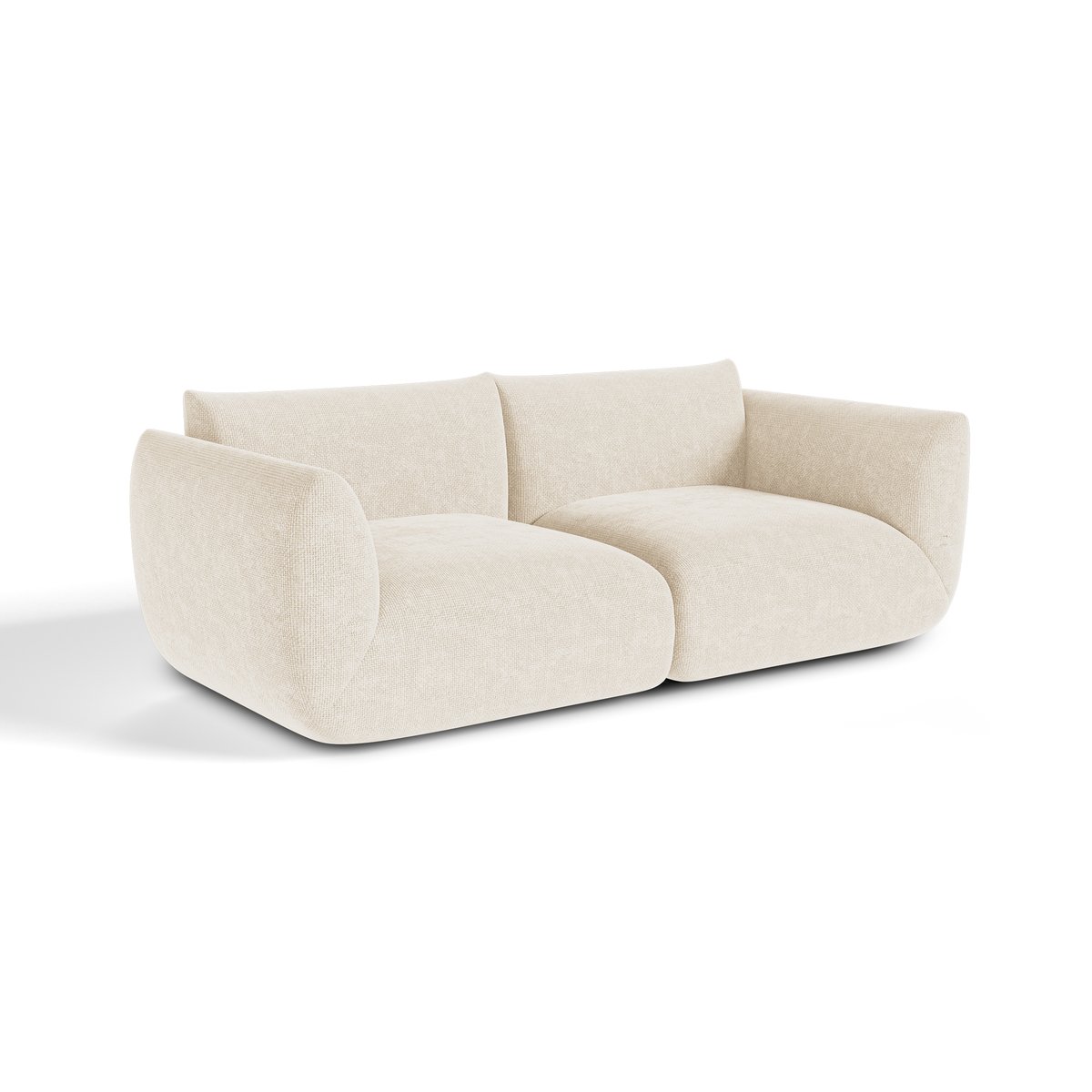 Canapé modulable 3 places en velours chenillé NOOMA crème, SIA HOME