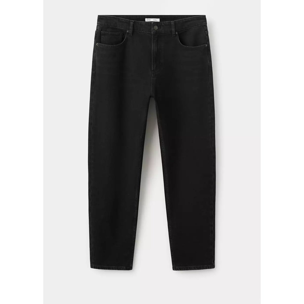 Jean Ben cropped tapered-fit black denim, MANGO MAN