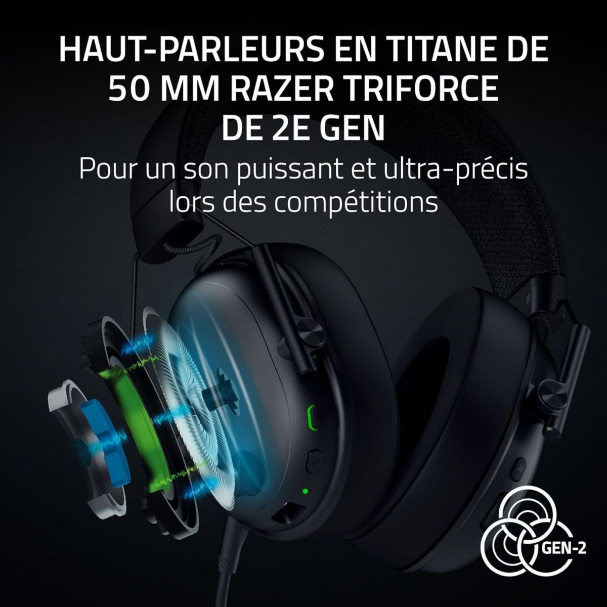 Casque gamer BLACKSHARK V3 NOIR noir, RAZER