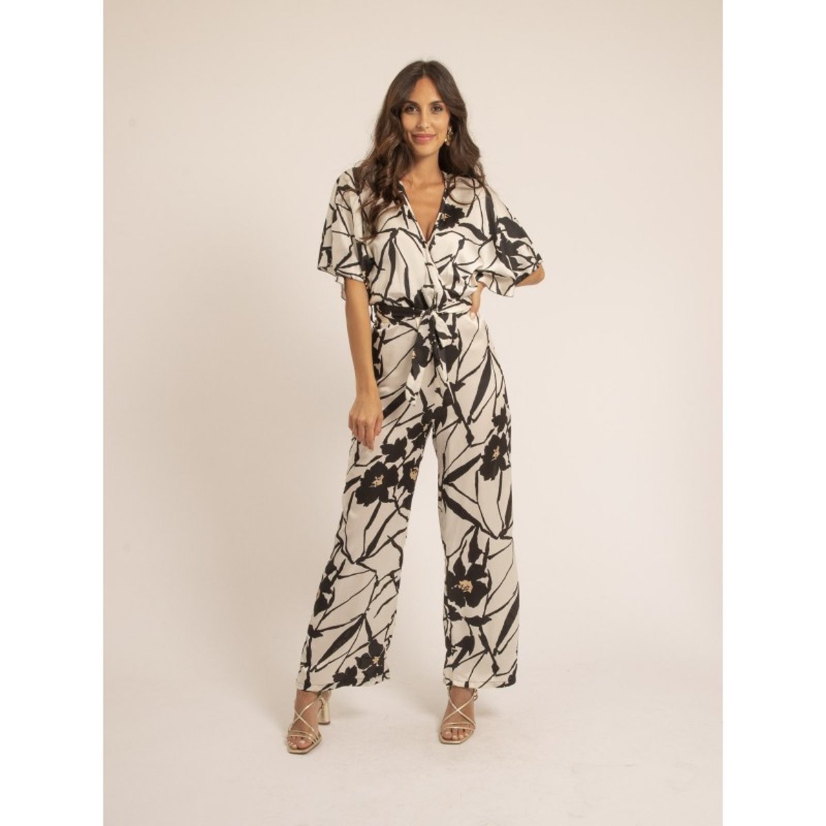 Combi Pantalon Motifs Elga ecru, DONA LISA